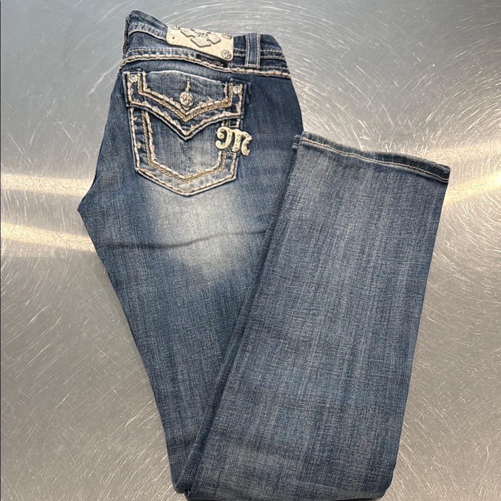 Miss Me Women's Distressed Blue Jeans